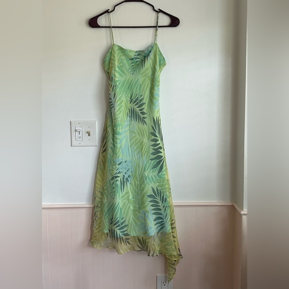 Vintage 90s Laundry Shelli Segal Silk Asymmetrical Hem Dress - Picture 1 of 8
